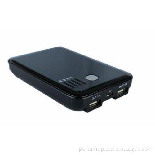 5V 5000mAh Black Portable Power Bank Dual Usb / Digital Cam